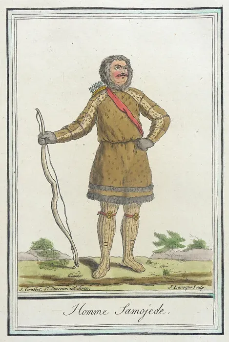 Framed Print : Costumes de Différents Pays, Homme Samojede, c1797. Creators: Jacques Grasset de Saint-Sauveur, LF Labrousse Framed Print : Costumes de Différents Pays, Homme Samojede, c1797. Creators: Jacques Grasset de Saint-Sauveur, LF Labrousse