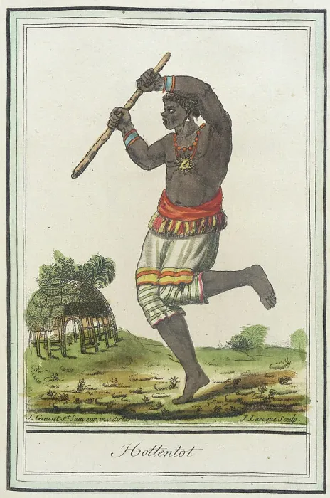 Framed Print : Costumes de Différents Pays, Hottentot, c1797. Creators: Jacques Grasset de Saint-Sauveur, LF Labrousse Framed Print : Costumes de Différents Pays, Hottentot, c1797. Creators: Jacques Grasset de Saint-Sauveur, LF Labrousse