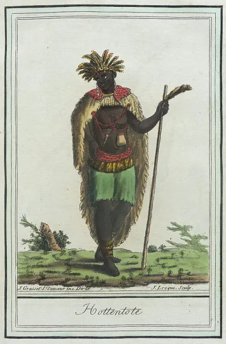 Framed Print : Costumes de Différents Pays, Hottentote, c1797. Creators: Jacques Grasset de Saint-Sauveur, LF Labrousse Framed Print : Costumes de Différents Pays, Hottentote, c1797. Creators: Jacques Grasset de Saint-Sauveur, LF Labrousse