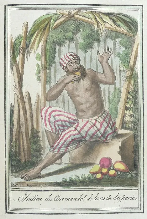 Framed Print : Costumes de Différents Pays, Indien du Coromandel de la Caste des Parias, c1797. Creators: Jacques Grasset de Saint-Sauveur, LF Labrousse Framed Print : Costumes de Différents Pays, Indien du Coromandel de la Caste des Parias, c1797. Creators: Jacques Grasset de Saint-Sauveur, LF Labrousse