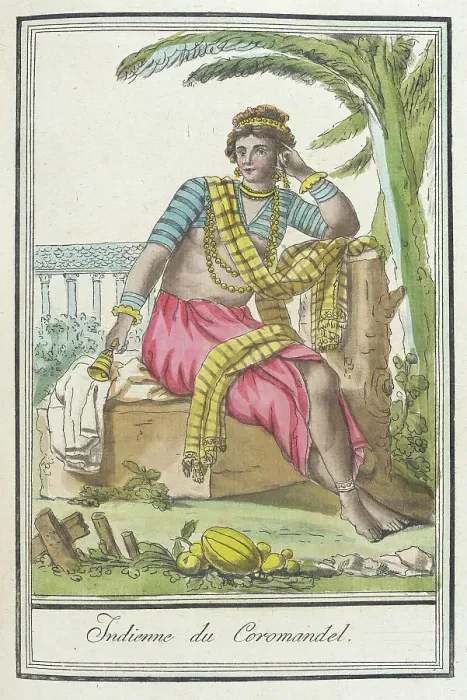 Framed Print : Costumes de Différents Pays, Indienne du Coromandel, c1797. Creators: Jacques Grasset de Saint-Sauveur, LF Labrousse Framed Print : Costumes de Différents Pays, Indienne du Coromandel, c1797. Creators: Jacques Grasset de Saint-Sauveur, LF Labrousse