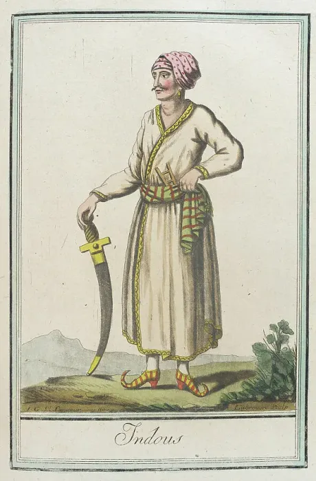 Framed Print : Costumes de Différents Pays, Indous, c1797. Creators: Jacques Grasset de Saint-Sauveur, LF Labrousse Framed Print : Costumes de Différents Pays, Indous, c1797. Creators: Jacques Grasset de Saint-Sauveur, LF Labrousse