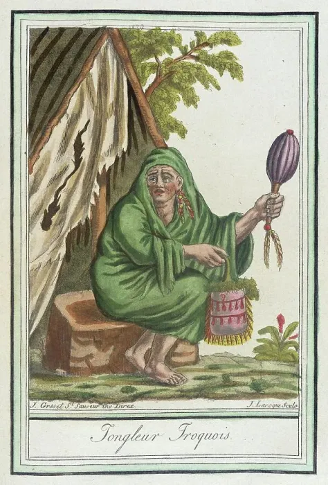 Framed Print : Costumes de Différents Pays, Iongleur Iroquois, c1797. Creator: Jacques Grasset de Saint-Sauveur Framed Print : Costumes de Différents Pays, Iongleur Iroquois, c1797. Creator: Jacques Grasset de Saint-Sauveur