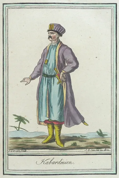 Framed Print : Costumes de Différents Pays, Kabardinien, c1797. Creators: Jacques Grasset de Saint-Sauveur, LF Labrousse