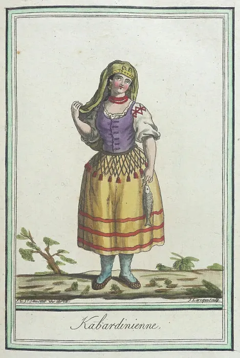 Framed Print : Costumes de Différents Pays, Kabardinienne, c1797. Creators: Jacques Grasset de Saint-Sauveur, LF Labrousse Framed Print : Costumes de Différents Pays, Kabardinienne, c1797. Creators: Jacques Grasset de Saint-Sauveur, LF Labrousse