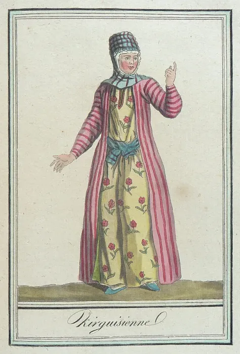 Framed Print : Costumes de Différents Pays, Kirguisienne, c1797. Creators: Jacques Grasset de Saint-Sauveur, LF Labrousse Framed Print : Costumes de Différents Pays, Kirguisienne, c1797. Creators: Jacques Grasset de Saint-Sauveur, LF Labrousse