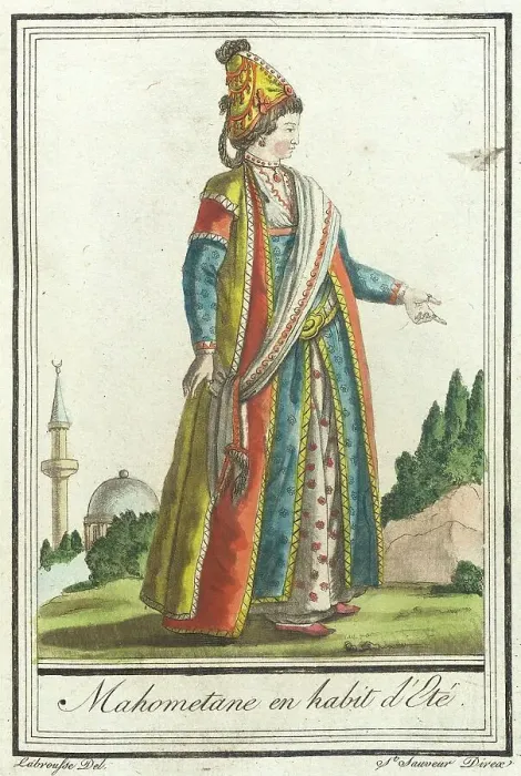 Framed Print : Costumes de Différents Pays, Mahometane en Habit d'Eté, c1797. Creator: Jacques Grasset de Saint-Sauveur Framed Print : Costumes de Différents Pays, Mahometane en Habit d'Eté, c1797. Creator: Jacques Grasset de Saint-Sauveur