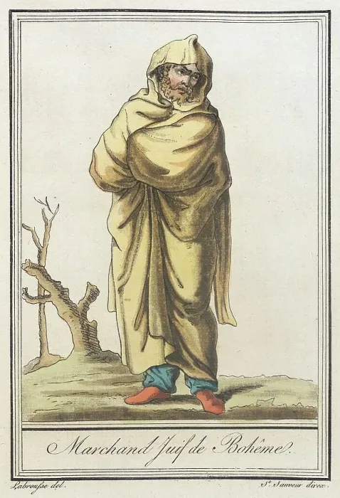 Framed Print : Costumes de Différents Pays, Marchand Juif de Bohême, c1797. Creator: Jacques Grasset de Saint-Sauveur Framed Print : Costumes de Différents Pays, Marchand Juif de Bohême, c1797. Creator: Jacques Grasset de Saint-Sauveur