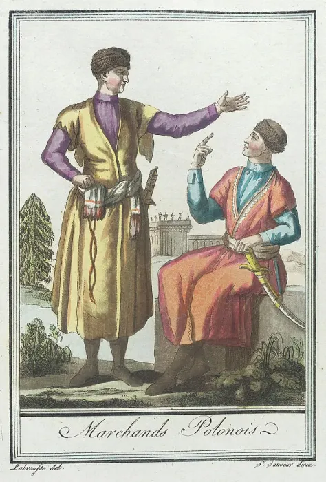 Framed Print : Costumes de Différents Pays, Marchands Polonois, c1797. Creators: Jacques Grasset de Saint-Sauveur, LF Labrousse Framed Print : Costumes de Différents Pays, Marchands Polonois, c1797. Creators: Jacques Grasset de Saint-Sauveur, LF Labrousse