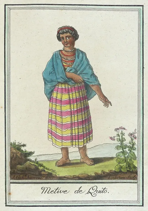 Framed Print : Costumes de Différents Pays, Metive de Quito, c1797. Creators: Jacques Grasset de Saint-Sauveur, LF Labrousse Framed Print : Costumes de Différents Pays, Metive de Quito, c1797. Creators: Jacques Grasset de Saint-Sauveur, LF Labrousse