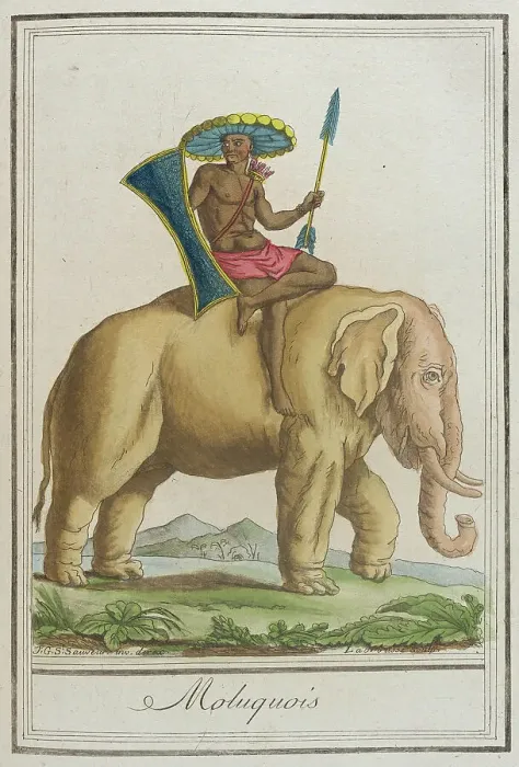 Framed Print : Costumes de Différents Pays, Moluquois, c1797. Creators: Jacques Grasset de Saint-Sauveur, LF Labrousse Framed Print : Costumes de Différents Pays, Moluquois, c1797. Creators: Jacques Grasset de Saint-Sauveur, LF Labrousse