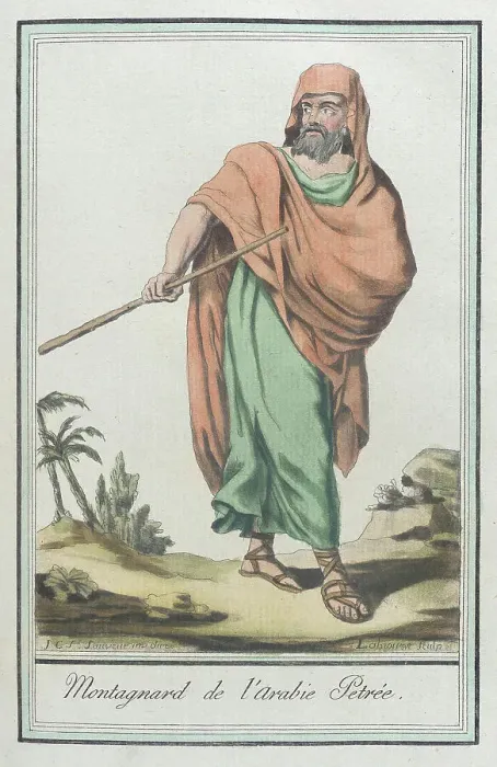 Framed Print : Costumes de Différents Pays, Montagnard de l'Arabie Petrée, c1797. Creators: Jacques Grasset de Saint-Sauveur, LF Labrousse Framed Print : Costumes de Différents Pays, Montagnard de l'Arabie Petrée, c1797. Creators: Jacques Grasset de Saint-Sauveur, LF Labrousse