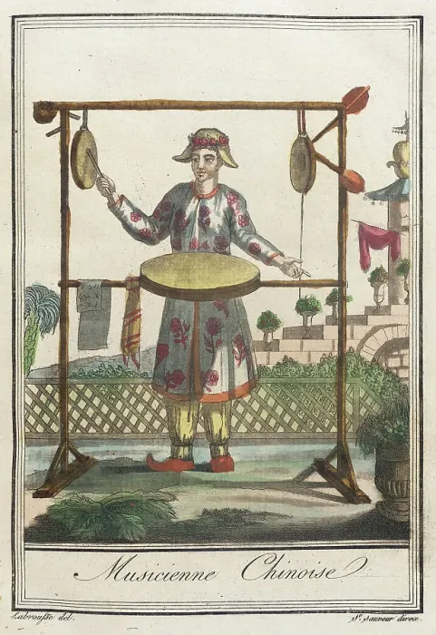 Framed Print : Costumes de Différents Pays, Musicienne Chinoise, c1797. Creators: Jacques Grasset de Saint-Sauveur, LF Labrousse Framed Print : Costumes de Différents Pays, Musicienne Chinoise, c1797. Creators: Jacques Grasset de Saint-Sauveur, LF Labrousse