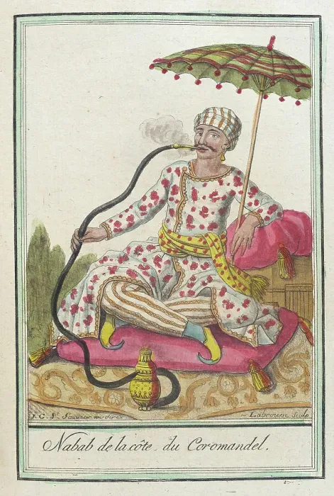 Framed Print : Costumes de Différents Pays, Nabab de la Côte du Coromandel, c1797. Creators: Jacques Grasset de Saint-Sauveur, LF Labrousse Framed Print : Costumes de Différents Pays, Nabab de la Côte du Coromandel, c1797. Creators: Jacques Grasset de Saint-Sauveur, LF Labrousse