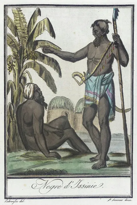 Framed Print : Costumes de Différents Pays, Negre d'Issinie, c1797. Creators: Jacques Grasset de Saint-Sauveur, LF Labrousse Framed Print : Costumes de Différents Pays, Negre d'Issinie, c1797. Creators: Jacques Grasset de Saint-Sauveur, LF Labrousse