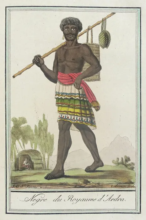 Framed Print : Costumes de Différents Pays, Negre du Royaume d'Ardra, c1797. Creators: Jacques Grasset de Saint-Sauveur, LF Labrousse Framed Print : Costumes de Différents Pays, Negre du Royaume d'Ardra, c1797. Creators: Jacques Grasset de Saint-Sauveur, LF Labrousse