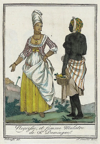 Costumes de Différents Pays, Negresse, et Femme Mulatre de St. Domingue, c1797. Creators: Jacques Grasset de Saint-Sauveur, LF Labrousse
