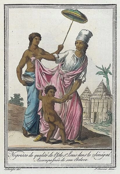 Costumes de Différents Pays, Negresse de Qualité de l'Isle St. Louis dans le Sénégal... c1797. Creator: Jacques Grasset de Saint-Sauveur