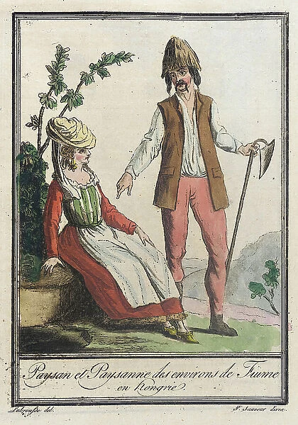 Costumes de Différents Pays, Paysan et Paysanne des Environs de Fiume en Hongrie, c1797. Creators: Jacques Grasset de Saint-Sauveur, LF Labrousse