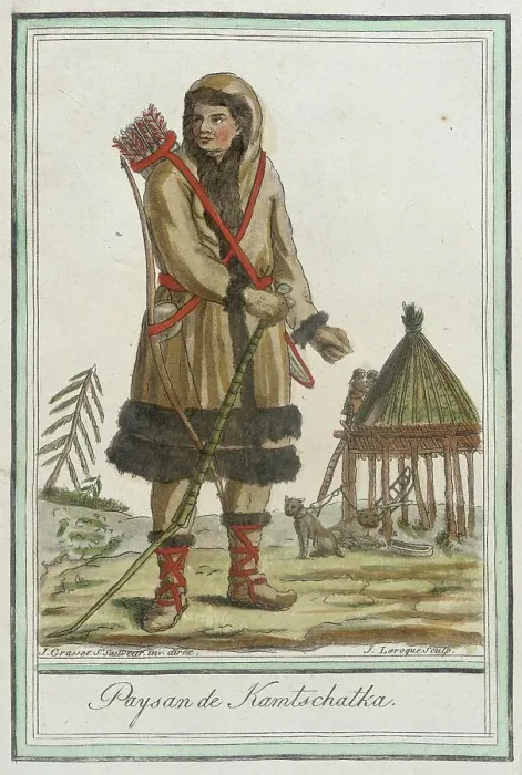 Framed Print : Costumes de Différents Pays, Paysan de Kamtschatka, c1797. Creator: Jacques Grasset de Saint-Sauveur Framed Print : Costumes de Différents Pays, Paysan de Kamtschatka, c1797. Creator: Jacques Grasset de Saint-Sauveur