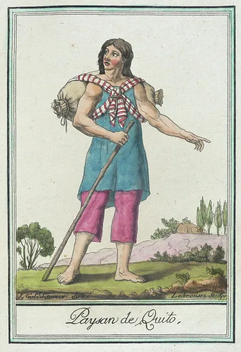 Framed Print : Costumes de Différents Pays, Paysan de Quito, c1797. Creators: Jacques Grasset de Saint-Sauveur, LF Labrousse Framed Print : Costumes de Différents Pays, Paysan de Quito, c1797. Creators: Jacques Grasset de Saint-Sauveur, LF Labrousse