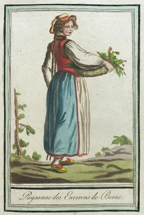 Framed Print : Costumes de Différents Pays, Paysanne des Environs de Berne, c1797. Creator: Jacques Grasset de Saint-Sauveur Framed Print : Costumes de Différents Pays, Paysanne des Environs de Berne, c1797. Creator: Jacques Grasset de Saint-Sauveur