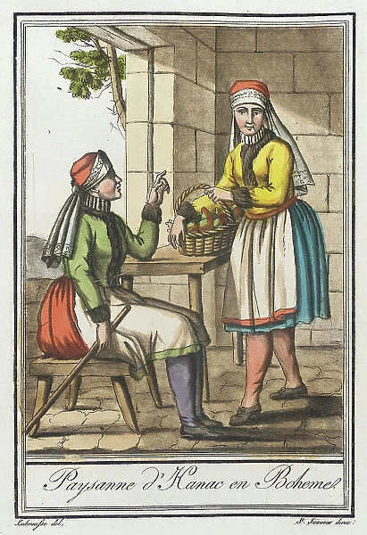 Costumes de Différents Pays, Paysanne d'Hanac en Boheme, c1797. Creators: Jacques Grasset de Saint-Sauveur, LF Labrousse