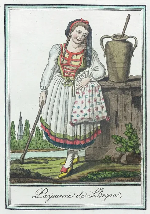 Framed Print : Costumes de Différents Pays, Paysanne de L'Argow, c1797. Creators: Jacques Grasset de Saint-Sauveur, LF Labrousse Framed Print : Costumes de Différents Pays, Paysanne de L'Argow, c1797. Creators: Jacques Grasset de Saint-Sauveur, LF Labrousse