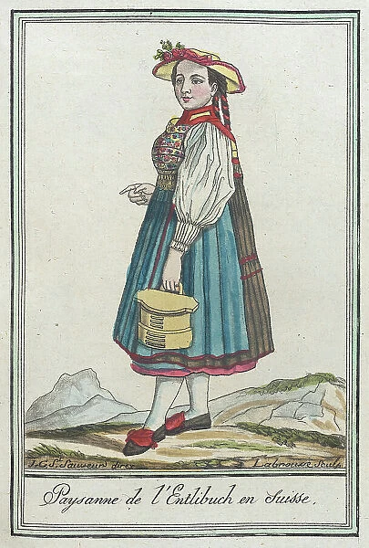 Costumes de Différents Pays, Paysanne de l'Entlibuch en Suisse, c1797. Creators: Jacques Grasset de Saint-Sauveur, LF Labrousse