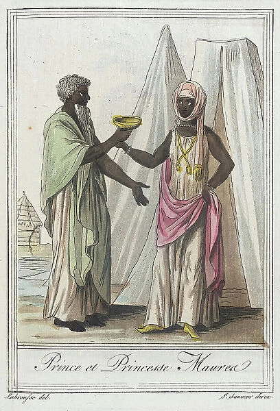 Costumes de Différents Pays, Prince et Princesse Maurea, c1797. Creators: Jacques Grasset de Saint-Sauveur, LF Labrousse