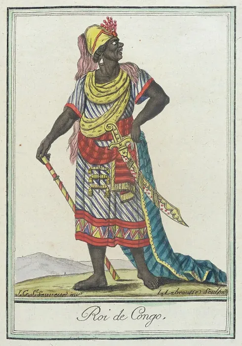 Framed Print : Costumes de Différents Pays, Roi de Congo, c1797. Creators: Jacques Grasset de Saint-Sauveur, LF Labrousse