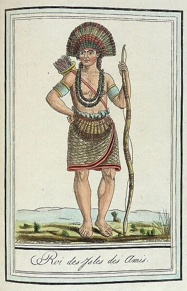 Costumes de Différents Pays, Roi des Ysles des Amis, c1797. Creator: Jacques Grasset de Saint-Sauveur