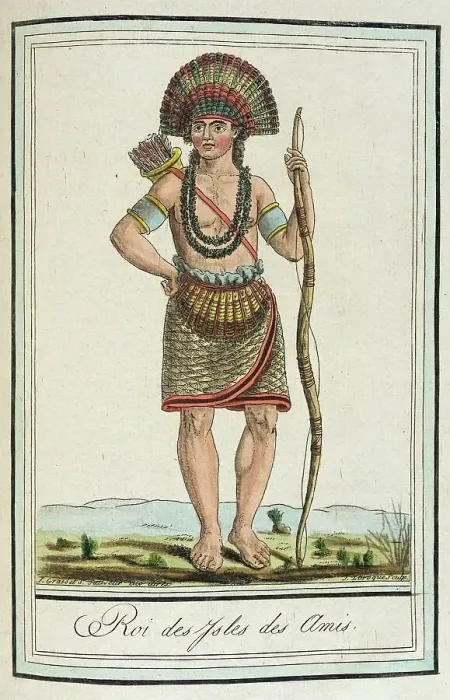 Framed Print : Costumes de Différents Pays, Roi des Ysles des Amis, c1797. Creator: Jacques Grasset de Saint-Sauveur Framed Print : Costumes de Différents Pays, Roi des Ysles des Amis, c1797. Creator: Jacques Grasset de Saint-Sauveur