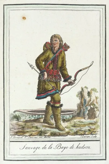 Framed Print : Costumes de Différents Pays, Sauvage de la Baye de Hudson, c1797. Creator: Jacques Grasset de Saint-Sauveur Framed Print : Costumes de Différents Pays, Sauvage de la Baye de Hudson, c1797. Creator: Jacques Grasset de Saint-Sauveur