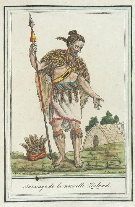 Framed Print : Costumes de Différents Pays, Sauvage de la Nouvelle Zéelande, c1797. Creators: Jacques Grasset de Saint-Sauveur, LF Labrousse Framed Print : Costumes de Différents Pays, Sauvage de la Nouvelle Zéelande, c1797. Creators: Jacques Grasset de Saint-Sauveur, LF Labrousse