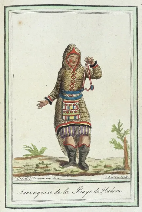 Framed Print : Costumes de Différents Pays, Sauvagesse de la Baye de Hudson, c1797. Creator: Jacques Grasset de Saint-Sauveur Framed Print : Costumes de Différents Pays, Sauvagesse de la Baye de Hudson, c1797. Creator: Jacques Grasset de Saint-Sauveur