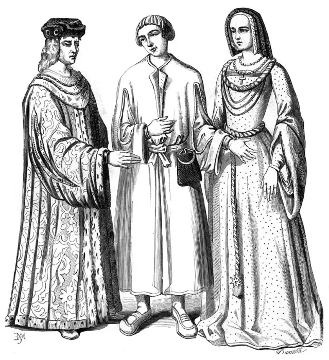 Framed Print : Costumes of the period of King Louis XII of France, 15th century (1849). Artist: Dumont Framed Print : Costumes of the period of King Louis XII of France, 15th century (1849). Artist: Dumont