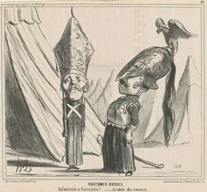 Framed Print : Costumes russes, 19th century. Creator: Honore Daumier Framed Print : Costumes russes, 19th century. Creator: Honore Daumier