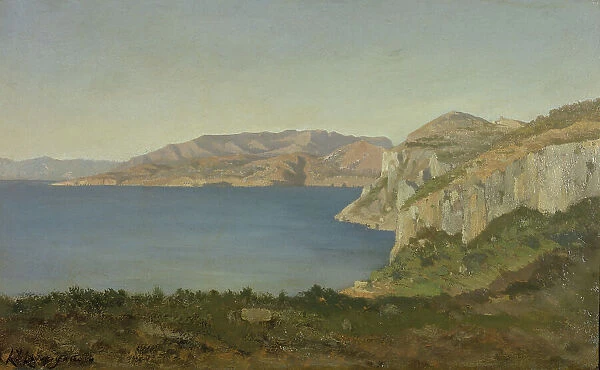 The Cote d'Azur, bay on the Mediterranean, between 1890 and 1915. Creator: Henri-Joseph Harpignies
