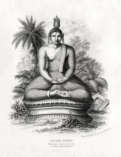 Cotoma Budha, worshipped in Ceylon, Siam, China, 19th century. Artist: Andrew Thom
