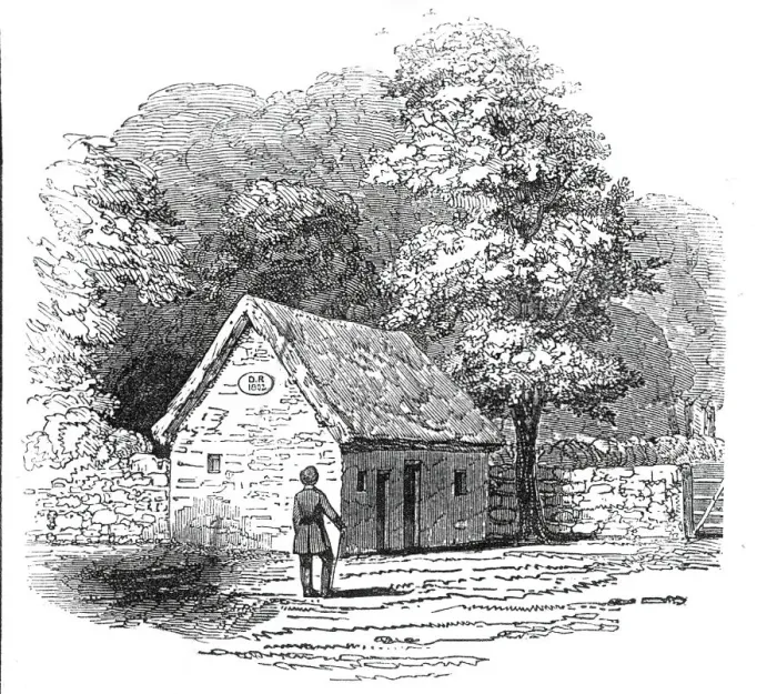Framed Print : Cottage of the Black Dwarf, 1845. Creator: Unknown Framed Print : Cottage of the Black Dwarf, 1845. Creator: Unknown