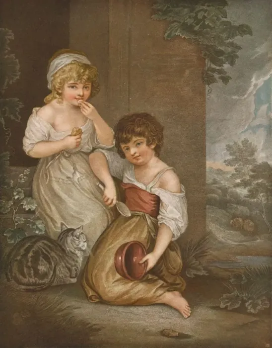 Framed Print : Cottage Children (Hobbinol and Gandaretta), c1883, (1903). Artist: DW Tomkins Framed Print : Cottage Children (Hobbinol and Gandaretta), c1883, (1903). Artist: DW Tomkins