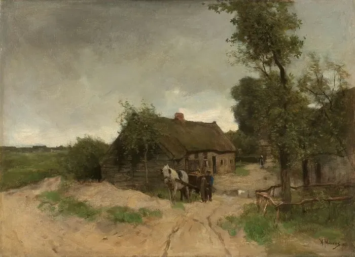 Framed Print : Cottage on the dirt road, 1870-1888. Creator: Anton Mauve Framed Print : Cottage on the dirt road, 1870-1888. Creator: Anton Mauve
