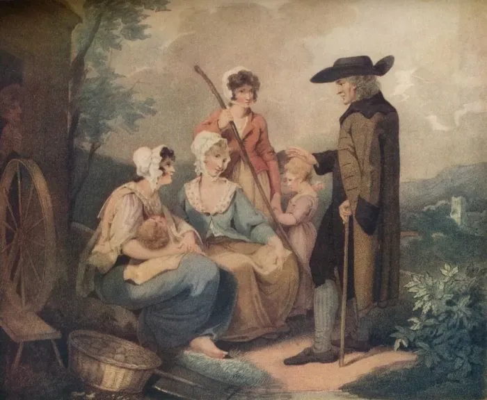 Framed Print : The Cottage Door, c1791. Artist: Thomas Gaugain