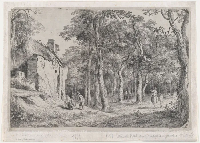 Framed Print : Cottage at the Entrance to a Forest, 1772. Creator: Jean-Jacques de Boissieu Framed Print : Cottage at the Entrance to a Forest, 1772. Creator: Jean-Jacques de Boissieu