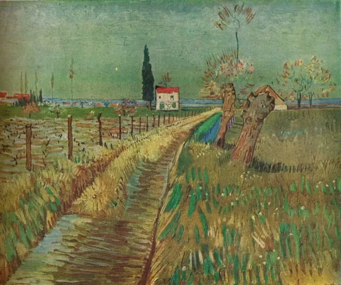 Framed Print : Cottage Among Fields, c1890. Artist: Vincent van Gogh Framed Print : Cottage Among Fields, c1890. Artist: Vincent van Gogh