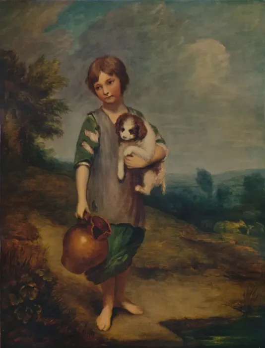 Framed Print : Cottage Girl with Dog and Pitcher, 1785, (1935). Artist: Thomas Gainsborough Framed Print : Cottage Girl with Dog and Pitcher, 1785, (1935). Artist: Thomas Gainsborough