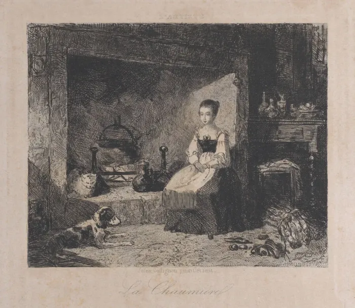 Framed Print : The Cottage (La Chaumiere), 1800-50. 1800-50. Creator Framed Print : The Cottage (La Chaumiere), 1800-50. 1800-50. Creator