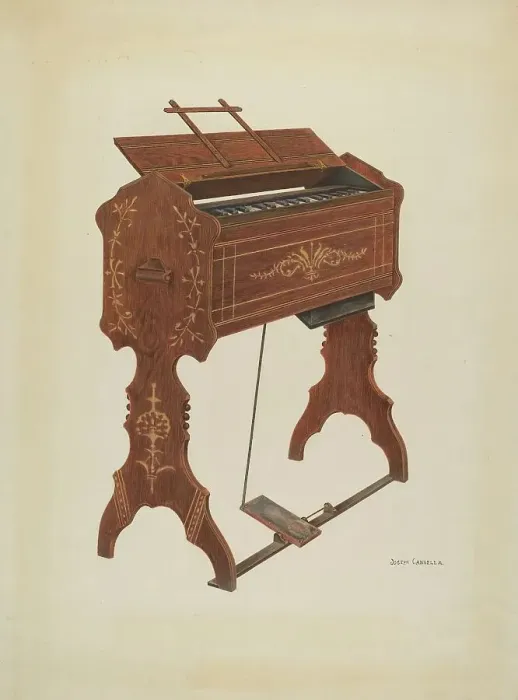 Framed Print : Cottage Organ, 1941. Creator: Joseph Cannella Framed Print : Cottage Organ, 1941. Creator: Joseph Cannella