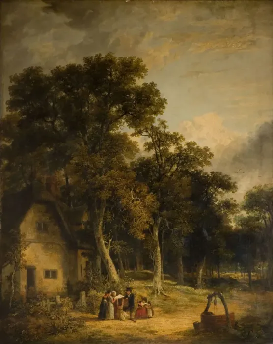 Framed Print : Cottage In A Wood, 1859. Creator: James Stark Framed Print : Cottage In A Wood, 1859. Creator: James Stark